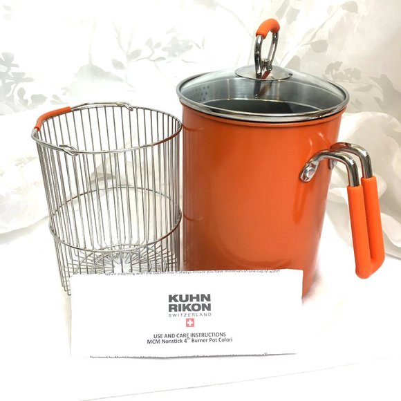 KUHN RIKON  4th Burner Tall Pot w Lid & Basket NWOT - Picture 10 of 11